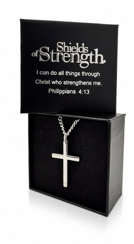 Men's Philippians 4:13 Cross Necklace