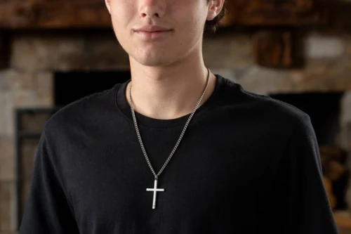 Men's Philippians 4:13 Cross Necklace