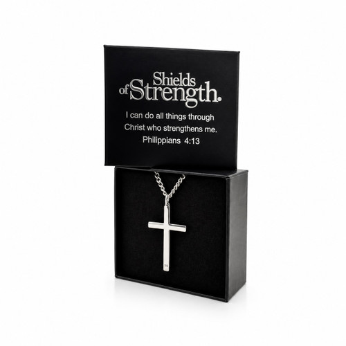 Men's Philippians 4:13 Cross Necklace