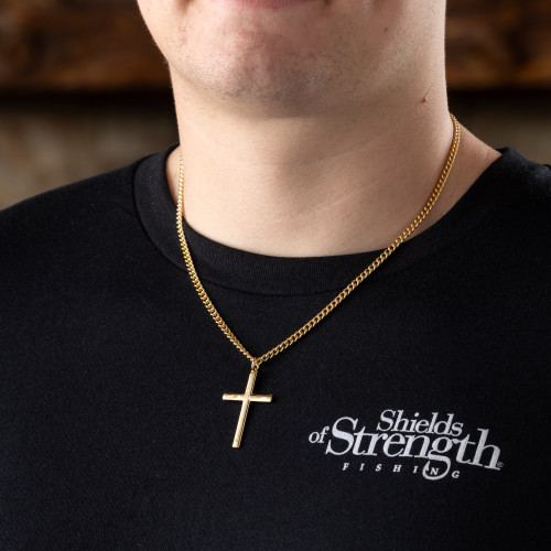 Men's Philippians 4:13 Cross Necklace
