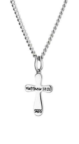 Women Stainless With You Always Cross Necklace-Matthew 28:20