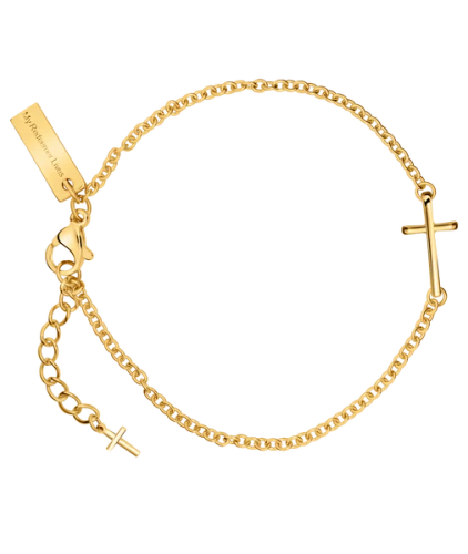 Women's Dainty Redeemer Cross Bracelet-Job 19:25