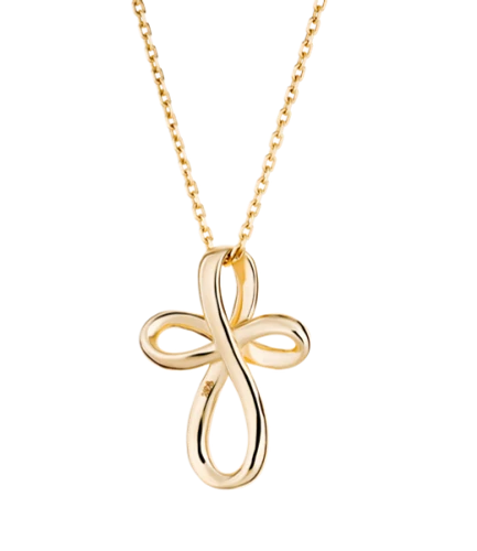 Women's 14K Yellow Gold Be Still And Know Cross Necklace