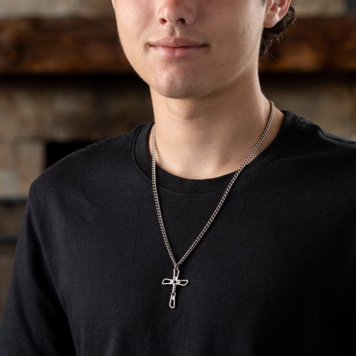 Fishers of Men Cross Necklace - Matthew 4:19