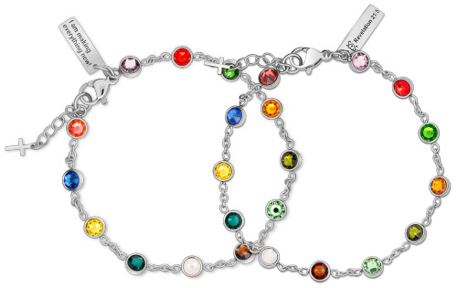 Shields of Strength Women's Gemstone Station Bracelet Inscribed with Revelation 21:5 Christian Bible Verse