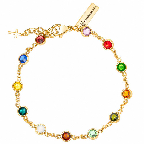 Women's Gemstone Station Bracelet - Revelation 21:5