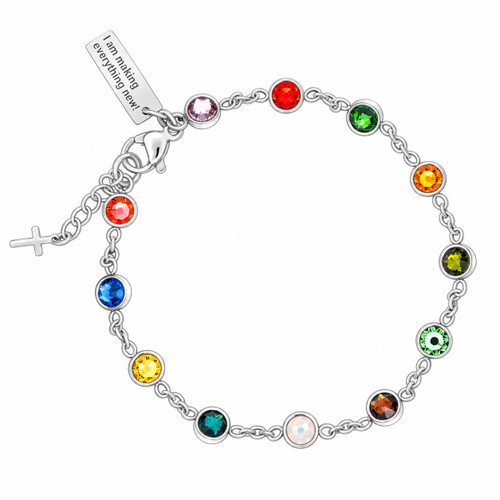 Women's Gemstone Station Bracelet - Revelation 21:5