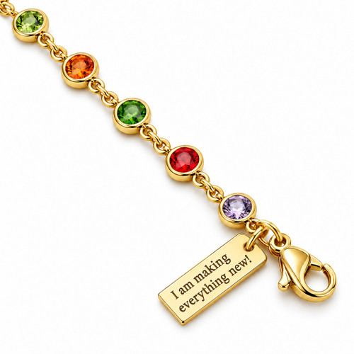 Women's Gemstone Station Bracelet - Revelation 21:5