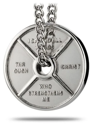 Men's High Relief Weight Plate Necklace-Phil 4:13-DB
