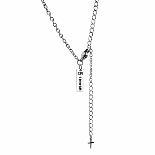 Women's Perfect Love Cross Necklace with Swarovski Crystals - 1 John 4:18