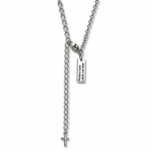 Women's Perfect Love Cross Necklace with Swarovski Crystals - 1 John 4:18