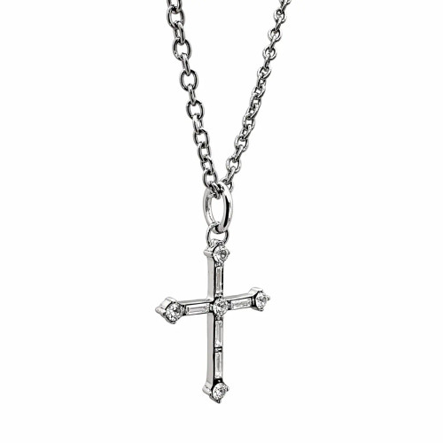 Women's Perfect Love Cross Necklace with Swarovski Crystals - 1 John 4:18