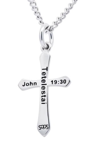 Stainless Women's Complete Cross Necklace - John 19:30