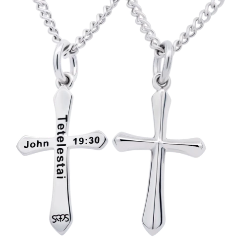 Stainless Women's Complete Cross Necklace - John 19:30