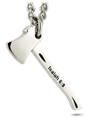 Men's Maltese Firefighter Cross / Axe Combo Necklace - Isaiah 6:8