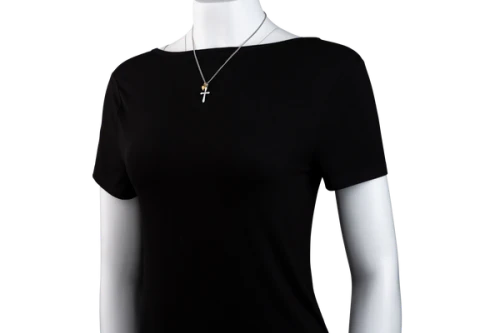 Women's Stainless Cross and Gold Plated Dainty Heart Combo Necklace- John 19:30 / John 14:6