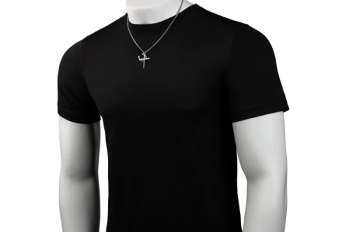 Men's Stainless Horseshoe & Nail Cross Necklace - John 19:30 & 1 Corinthians 16:13