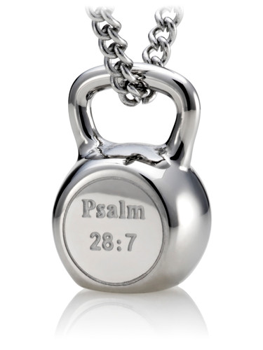 Shields of Strength  Women's Stainless Steel Mini Kettle Bell Necklace-Front View