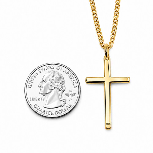 Women's Small Philippians 4:13 Cross Necklace