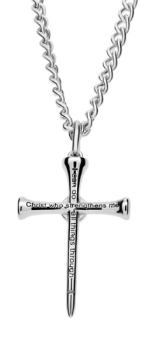 Men's Golf Ball & Tee Cross Necklace Phil 4:13