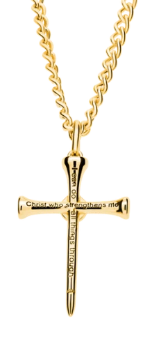 Men's Golf Ball & Tee Cross Necklace Phil 4:13