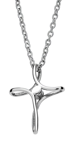 Women's Stainless Steel Exodus 14:14 Cross Necklace with Swarovski Crystal