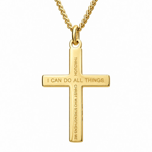 Women's Philippians 4:13 Flag Cross Necklace- Philippians 4:13