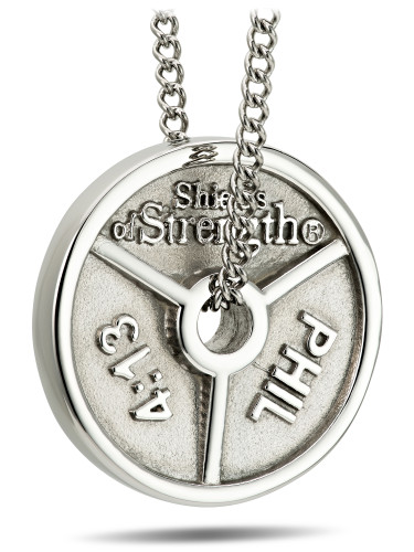 Women's Stainless Steel 3-Bar Weight Plate Necklace-Phil 4:13