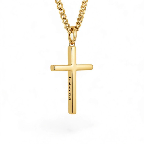 Stainless Men's Send Me Cross Pendant- Isaiah 6:8