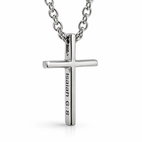 Stainless Men's Send Me Cross Pendant- Isaiah 6:8