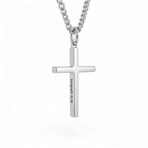 Stainless Men's Send Me Cross Pendant- Isaiah 6:8