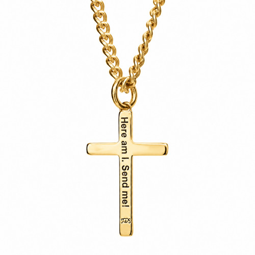 Stainless Men's Send Me Cross Pendant- Isaiah 6:8