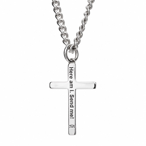 Stainless Men's Send Me Cross Pendant- Isaiah 6:8
