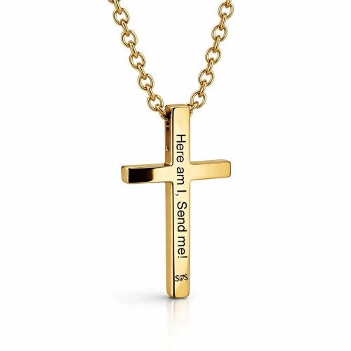 Stainless Women's Send Me Cross Necklace- Isaiah 6:8