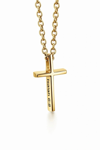 Stainless Women's Send Me Cross Necklace- Isaiah 6:8