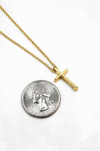 Stainless Women's Send Me Cross Necklace- Isaiah 6:8