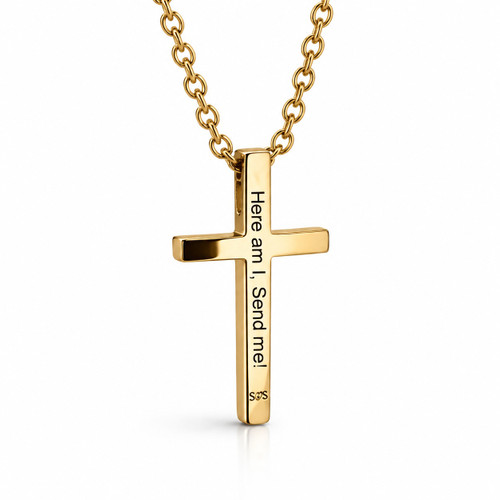Stainless Women's Send Me Cross Necklace- Isaiah 6:8