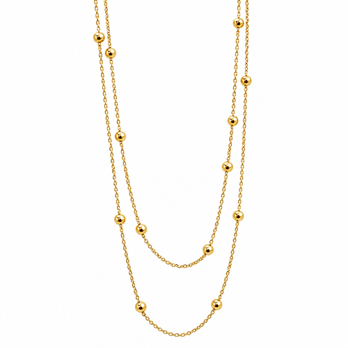Women's Zechariah 4:6 Bead Station Double Necklace
