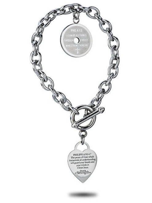 Mini Heart Bracelet with SS Mini Weight Plate-Phil 4:13