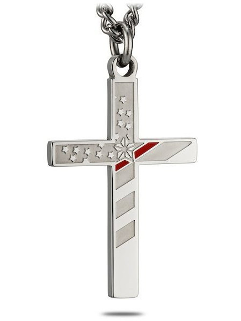 Titanium Sobriety Cross Pendant - Mens Custom Necklaces - Maven Metals