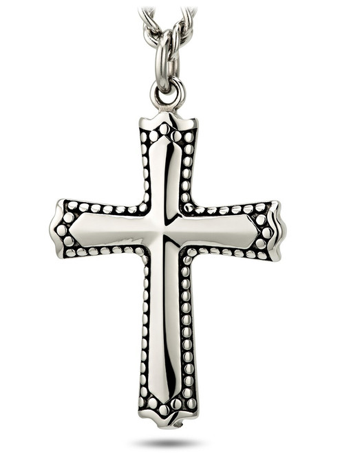 Cross Necklace With Phil 4:13 | Stainless Steel