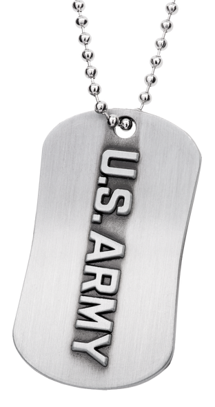 Army Antique Finish Dog Tag Necklace-Joshua 1:9