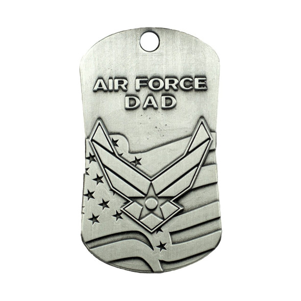 Shields Of Strength Air Force Dad Antique Finish Dog Tag Necklace-Isaiah 40:31-Front View Shields Of Strength Air Force Dad Antique Finish Dog Tag Necklace-Isaiah 40:31-Front View
