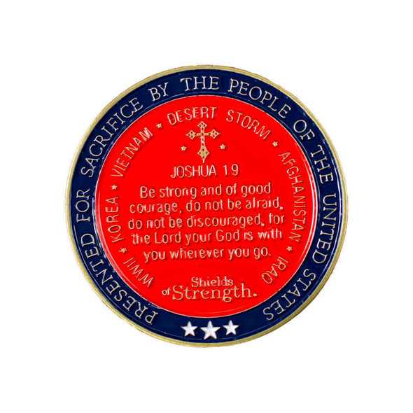 Shields Of Strength Thank You Coin-Joshua 1:9- Back View