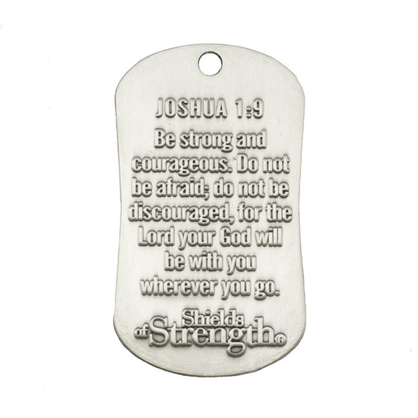 Shields Of Strength Operation Enduring Freedom Antique Finish Necklace-Joshua 1:9 Shields Of Strength Operation Enduring Freedom Antique Finish Necklace-Joshua 1:9