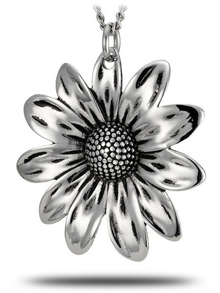 Shields Of Strength Women's Stainless Steel 11 Petal Larger Flower Necklace- Proverbs 4:23-Front View Shields Of Strength Women's Stainless Steel 11 Petal Larger Flower Necklace- Proverbs 4:23-Front View
