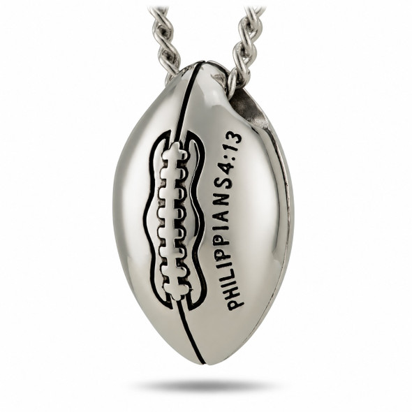 Men's 3-D Football Pendant Necklace-Philippians 4:13