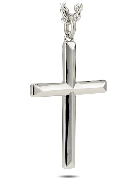 Men's Stainless Ridge Cross Necklace-John 19:30