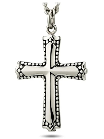 Men's Stainless Steel Reflection Cross Necklace-John 19:30