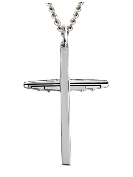 Men's Airplane Cross Necklace- Isaiah 40:31